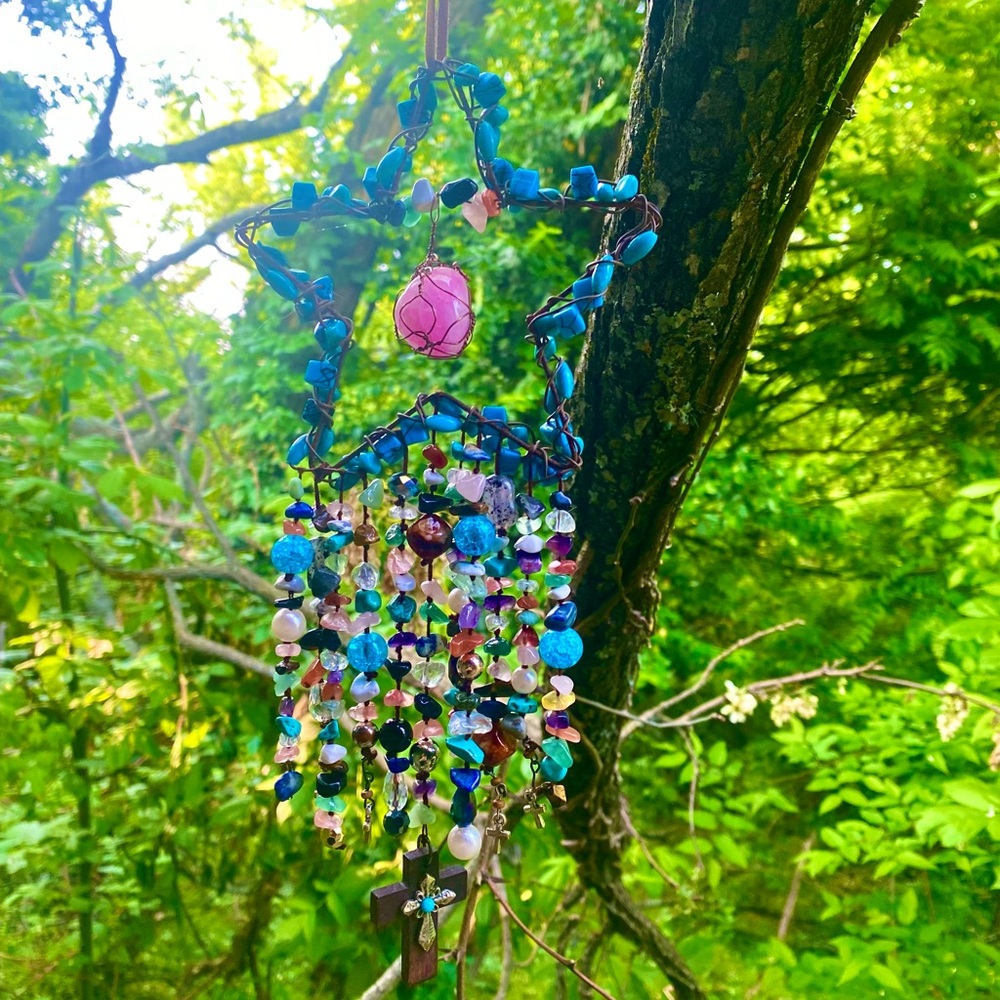 Colorful crystal/ stone / beaded Wind Chime